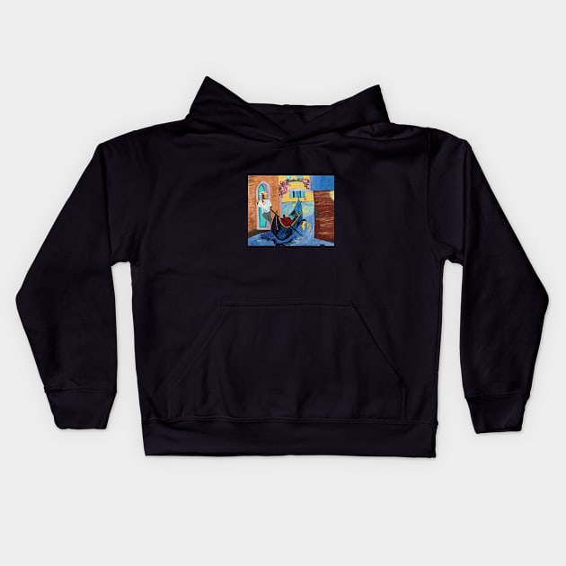 Italy Gondola Kids Hoodie by PaintstopbyNandini